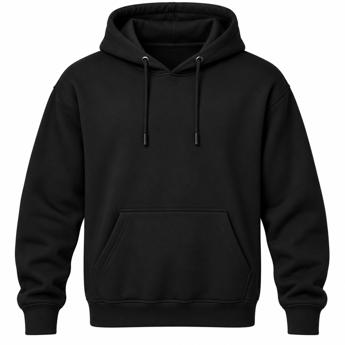 Black Pull-Over Hoodie with Front Pocket