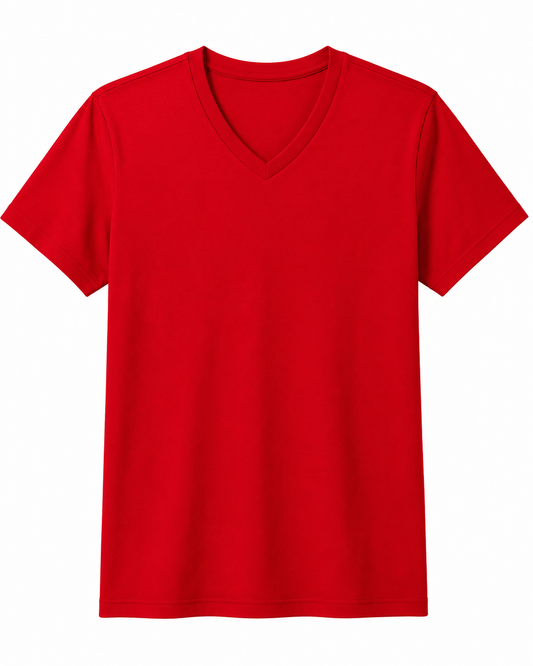 Red Unisex V-Neck T-Shirt