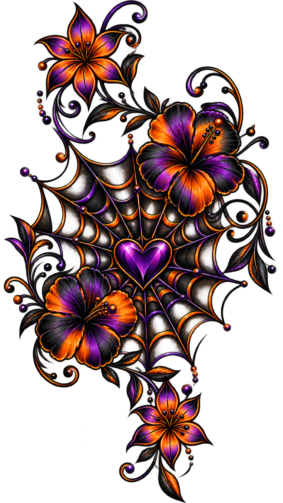 Halloween Heart Floral - DTF