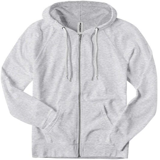 Grey - Hooded Zip Up Jacket