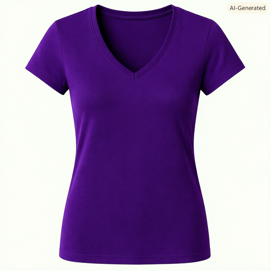 Purple V-Neck T-Shirt - Ladies Fit