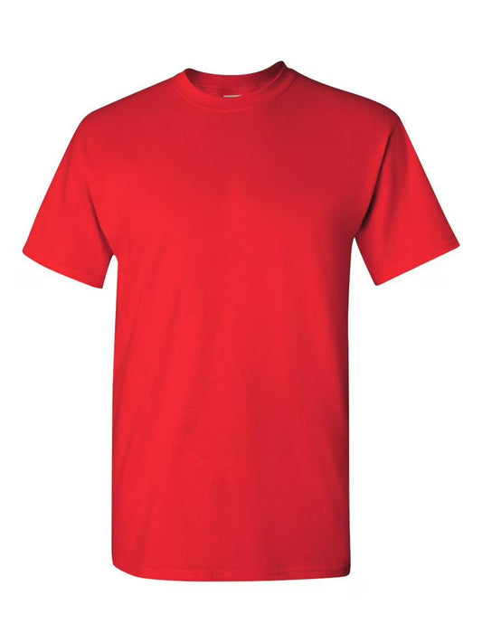 Unisex Red Cotton Short Sleeve T-Shirt